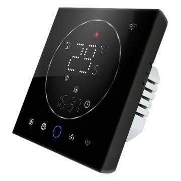 BHT-008GCL Vægmonteret smart termostat - digitalt temperaturkontrolpanel til kedelopvarmningssystemer - sort