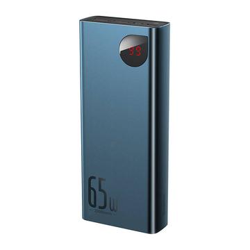 Baseus Adaman Metal Digital Display Quick Charge Power Bank 20000mAh/65W - 2xUSB-A, USB-C (Open Box - God stand) - Blå
