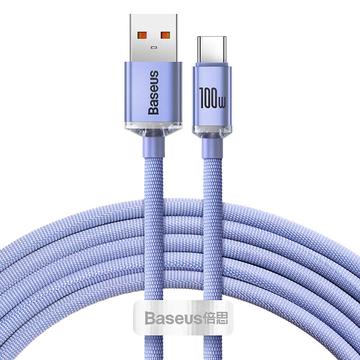 Baseus Crystal Shine USB-A / USB-C-kabel - 1.2m, 100W - Lilla