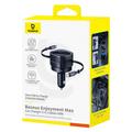 Baseus Enjoyment Max biloplader - 60W dobbelt USB-C indtrækkelige kabler, drejeligt design - sort