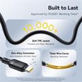 Baseus Silky 3-i-1 USB-C til Lightning, USB-C, MicroUSB hurtigopladerkabel - 100W/1,5m