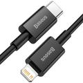 Baseus Superior Series USB-C / Lightning-kabel - 1m, 20W - Sort