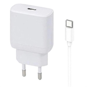 iPhone 15 Pro/15 Pro Max/16 Pro/16 Pro Max Beline PD 3.0 USB-C GaN-oplader - 30W - hvid