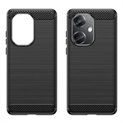 OnePlus Nord CE3 Børstet TPU Cover - Karbonfiber - Sort