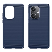 OnePlus Nord CE3 Børstet TPU Cover - Karbonfiber - Blå