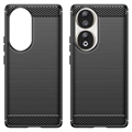 Honor 90 Børstet TPU Cover - Karbonfiber - Sort