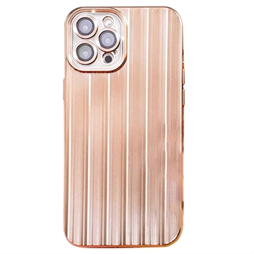 iPhone 12 Pro Børstet TPU Cover med Kamera Beskyttelse - Guld