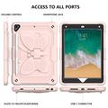 Sommerfugleformet kickstand PC + silikone tablet cover med skulderrem til iPad 9,7 tommer (2018)/(2017)/iPad Air 2 - pink