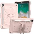 Sommerfugleformet kickstand PC + silikone tablet cover med skulderrem til iPad 9,7 tommer (2018)/(2017)/iPad Air 2 - pink