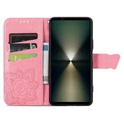 Sony Xperia 1 VI Butterfly Series Flip Cover med Pung - Pink