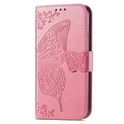 Sony Xperia 1 VI Butterfly Series Flip Cover med Pung - Pink