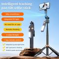 CL10 Smart gestus-tracking stativ / selfie stick med LED-lys - Sort