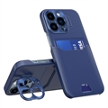 CamStand iPhone 14 Pro Cover med Kortholder - Mørkeblå