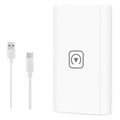CarPlay Trådløs Adapter til iOS - USB, USB-C (Open Box - Fantastisk stand) - Hvid