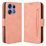 Motorola Edge 50 Pro Pung Cover med Kortholder - Pink