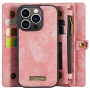 iPhone 15 Pro Caseme 2-i-1 Multifunktionel Pung - Pink