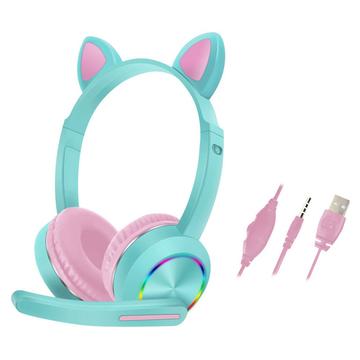 Cat Ears AKZ-020 Over-Ear hovedtelefoner med ledning til børn / gaming-headset med mikrofon