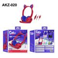 Cat Ears AKZ-020 Over-Ear hovedtelefoner med ledning til børn / gaming-headset med mikrofon - rød