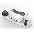 Opladningsstation til Meta Quest 3 VR-headset og dobbelt controller-opladningsdock - hurtig opladning, sikker placering