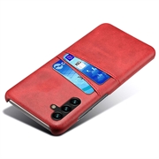 Samsung Galaxy A14 Belagt Plastikcover med Kortlommer - Rød