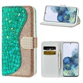 Croco Bling Series Samsung Galaxy S21 5G Coverpung - Grøn