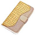 Croco Bling Series iPhone 14 Plus Coverpung - Guld