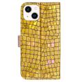 Croco Bling Series iPhone 14 Plus Coverpung - Guld