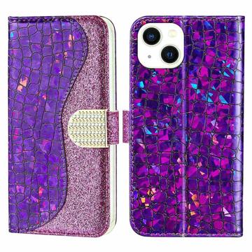 Croco Bling Series iPhone 14 Plus Coverpung - Lilla