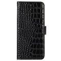 Crocodile Series iPhone 14 Læderpung med RFID - Sort