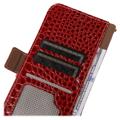 Crocodile Xiaomi Redmi A1 Læderpung med RFID - Rød