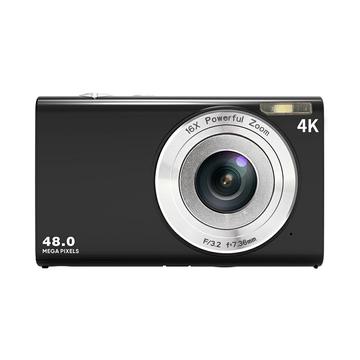 DC402-AF 4K Kids 48MP Digital Camera Auto Focus 16X Digital Zoom Vlogging Camera for Teens (Open Box - Bulk Tilfredsstillelse) - Sort