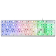 Deltaco DK250 gennemsigtigt gamingtastatur med membranafbrydere - nordisk layout, RGB-baggrundsbelyst