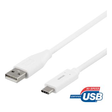 Deltaco USB 2.0 til USB-C-kabel - 1 m/3A