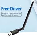 Dual Band USB trådløs Bluetooth-antenne-dongle - 600 Mbps