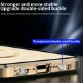 Dobbeltsidet hærdet glas + magnetisk metalramme Anti-Drop Case til iPhone 15 Kompatibel med MagSafe-telefoncover med spændelås - mørkeblå