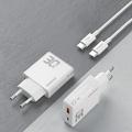 Dudao A30EUT 30W GaN-vægoplader med USB-C-kabel - hvid