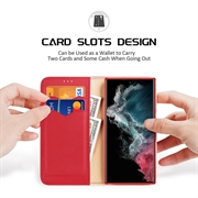 Dux Ducis Hivo Samsung Galaxy S23 Ultra 5G Læderpung - Rød