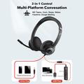 Eaglend EH01 USB & 3.5mm kablet computerheadset med støjreducerende mikrofon - sort