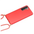 Saii Eco Line Samsung Galaxy S21+ 5G Cover med Strap - Rød
