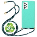 Saii Eco Line Samsung Galaxy A52 5G, Galaxy A52s Biologisk Nedbrydeligt Cover med Strap - Cyan