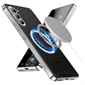 Galvaniseret Magnetisk Samsung Galaxy S23 5G Hybrid Cover - Sølv