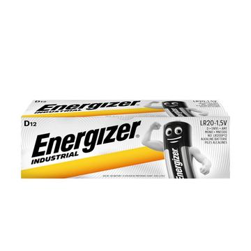 Energizer Industrial LR20/D Alkaline-batterier - 12 stk.