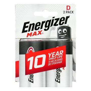 Energizer Max LR20/D Alkaline-batterier - 2 stk.