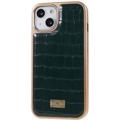 Fierre Shann Galvaniseret iPhone 14 Belagt Cover - Krokodille - Grøn