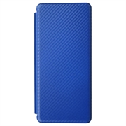 Samsung Galaxy Z Fold5 Flip Cover - Karbonfiber - Blå