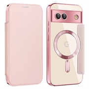 Google Pixel 8a Flip cover med kortholder - MagSafe-kompatibel - Pink