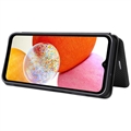 Samsung Galaxy A14 Flip Cover - Karbonfiber - Sort