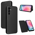 Samsung Galaxy A24 4G Flip Cover - Karbonfiber - Sort