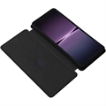 Sony Xperia 1 V Flip Cover - Karbonfiber - Sort