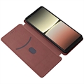 Sony Xperia 5 IV Flip Cover - Karbonfiber - Brun
